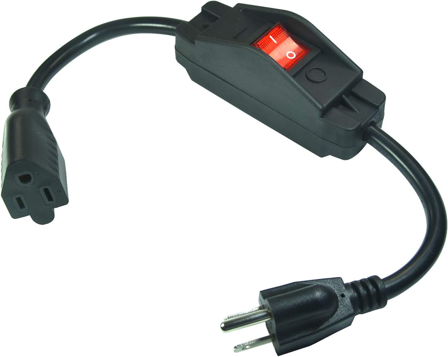 FILSHU 3-Prong Extension Cord，1625w Heavy Duty Short Extension Cable with On Off Switch,14AWG Indoor Extension Cord Short, Black [UL Listed]