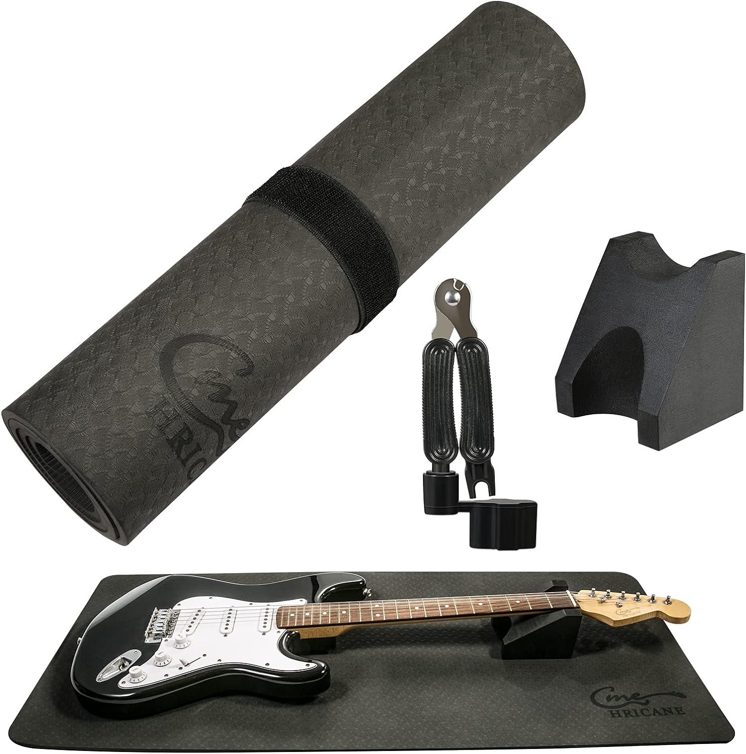 Hricane Guitar Work Mat Kit+Two Heights Guitar Neck Support Rest+Guitar String Winder and Cutter Tool - Guitar Workstation Repair Maintenance of String Instruments