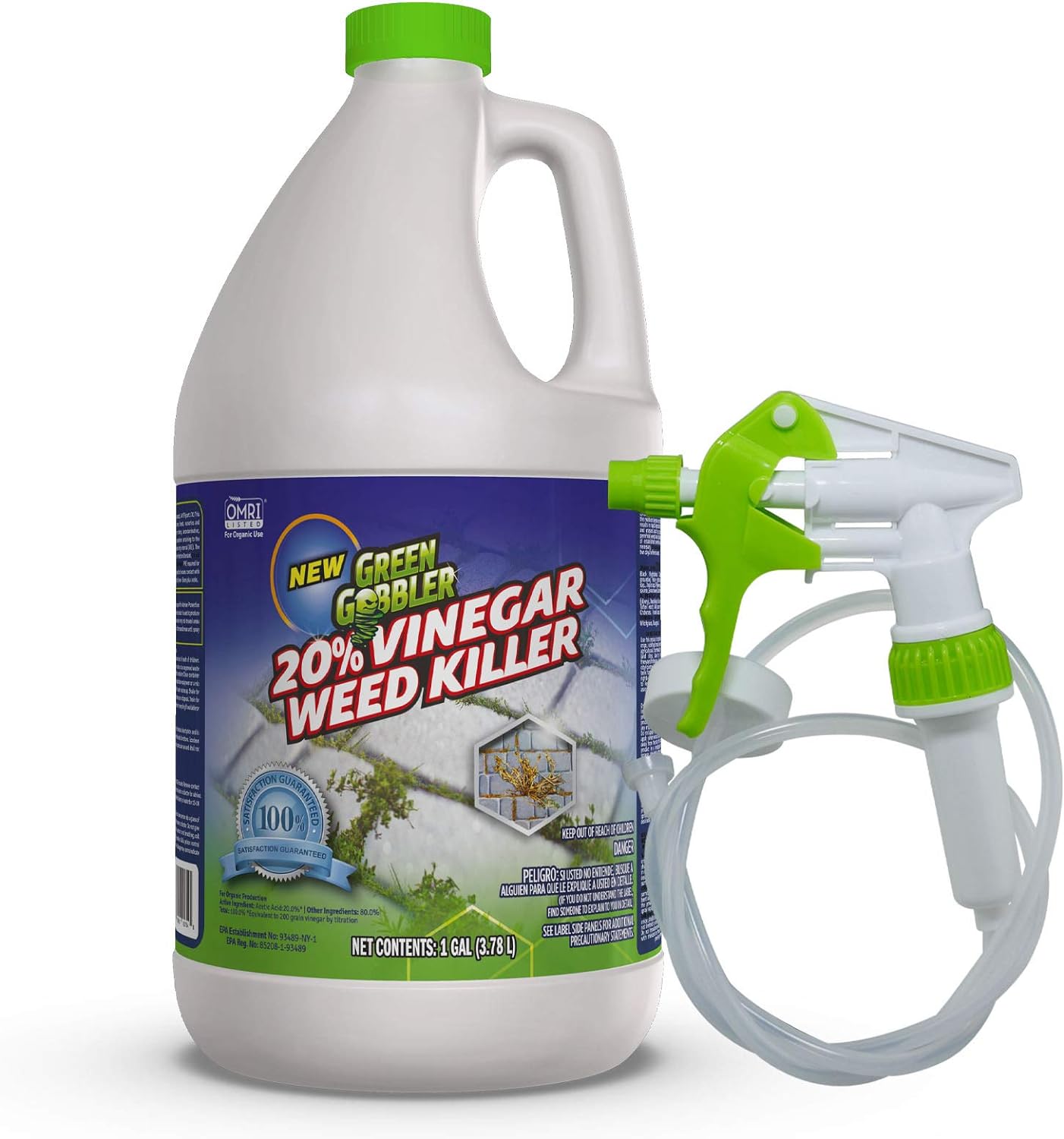 Green Gobbler 20% Vinegar Weed & Grass Killer | Natural and Organic | 1 Gallon Spray | Glyphosate Free Herbicide