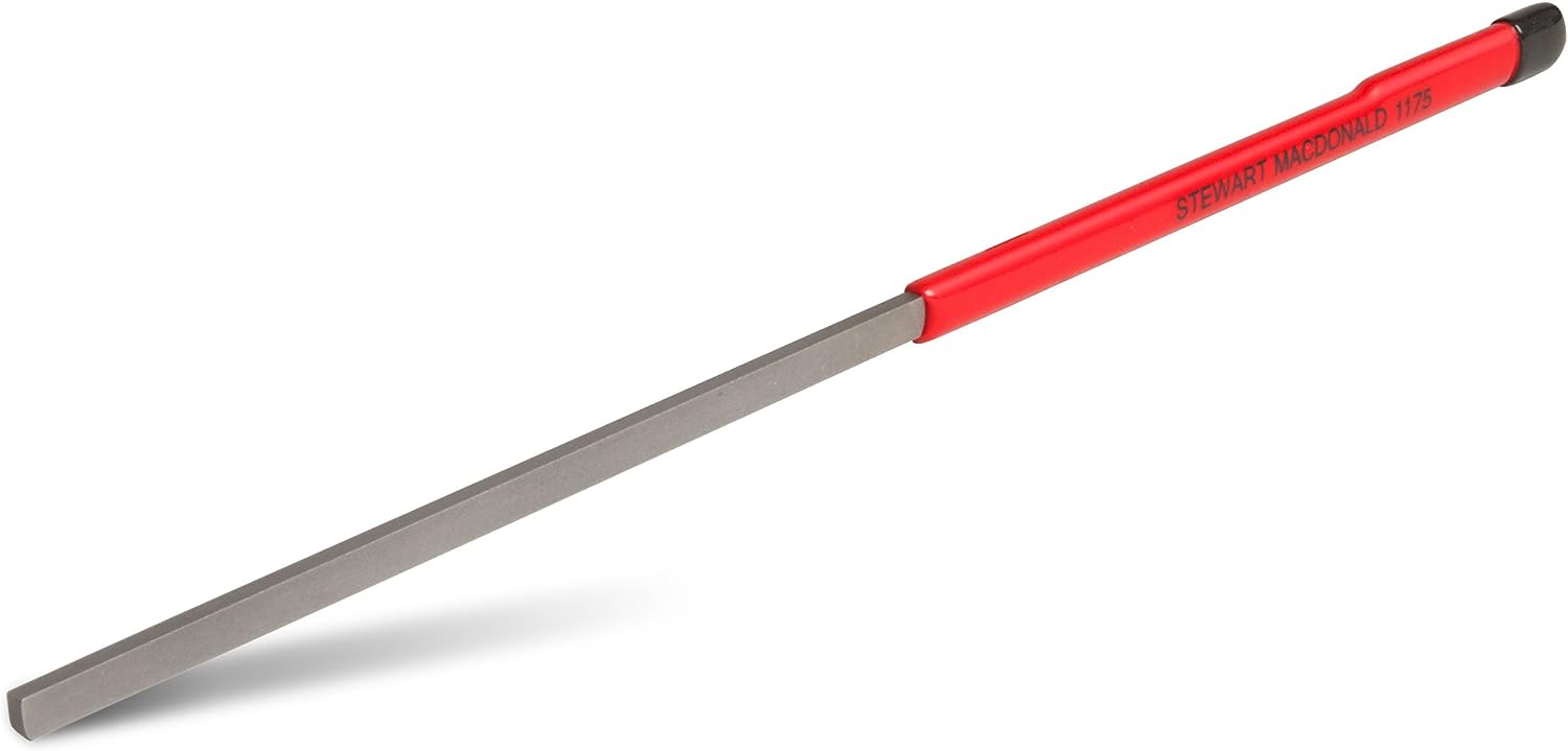 StewMac Fret End Dressing File - Professional Luthier Tool - Fix Sharp Guitar Fret Ends - For Rounding, Shaping, and Deburring - Works on Stainless Steel Frets Too!