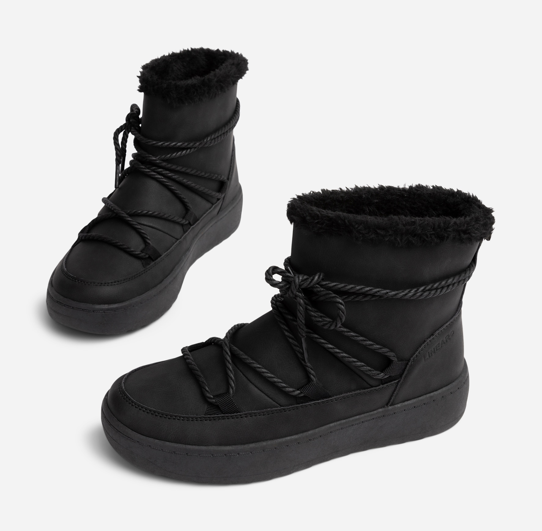 LINEAR, Varmfodrade boots med snörning