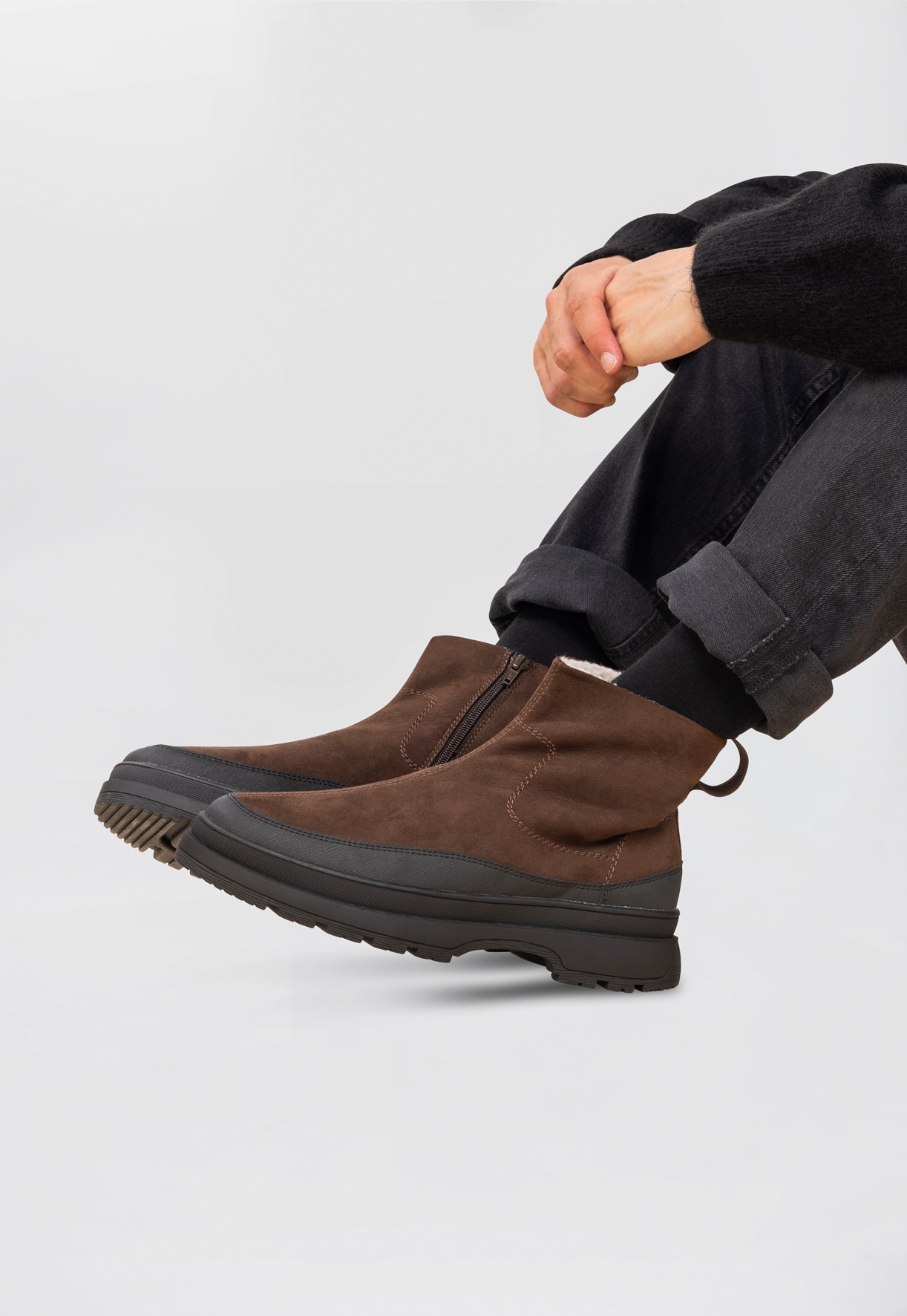 LINEAR, Varmfodrade boots med dragkedja