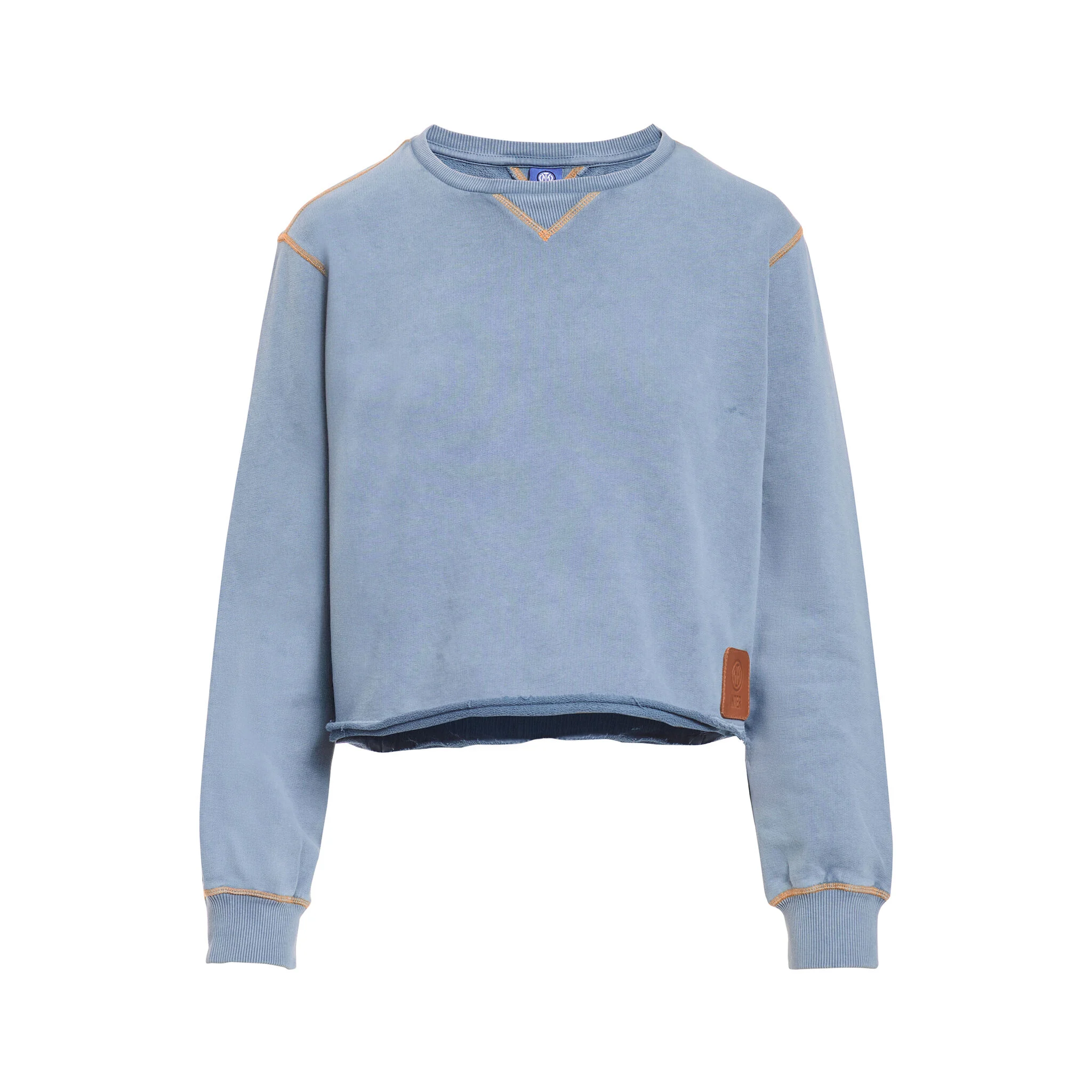 IM DENIM CROP SWEATSHIRT STONE WASH WOMEN
