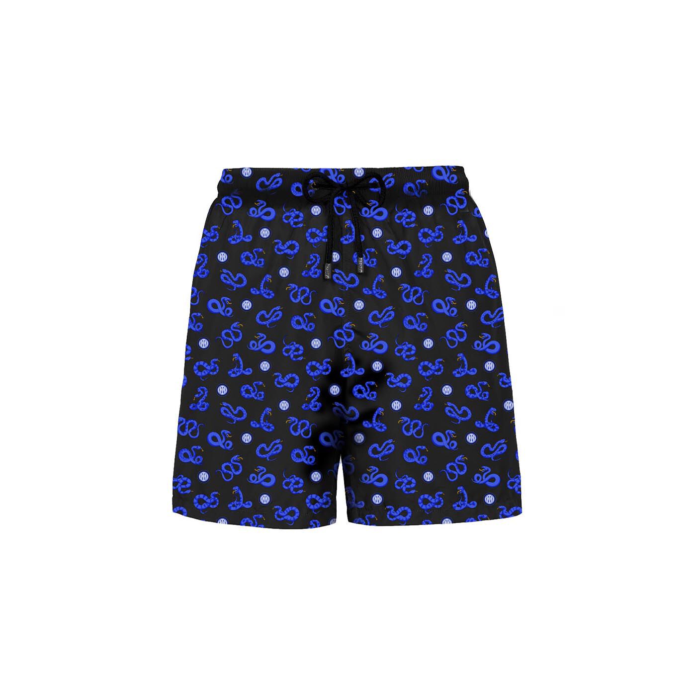 M INTER X MC2 SAINT BARTH MINI BISCIONE PATTERN KID'S TRUNKS