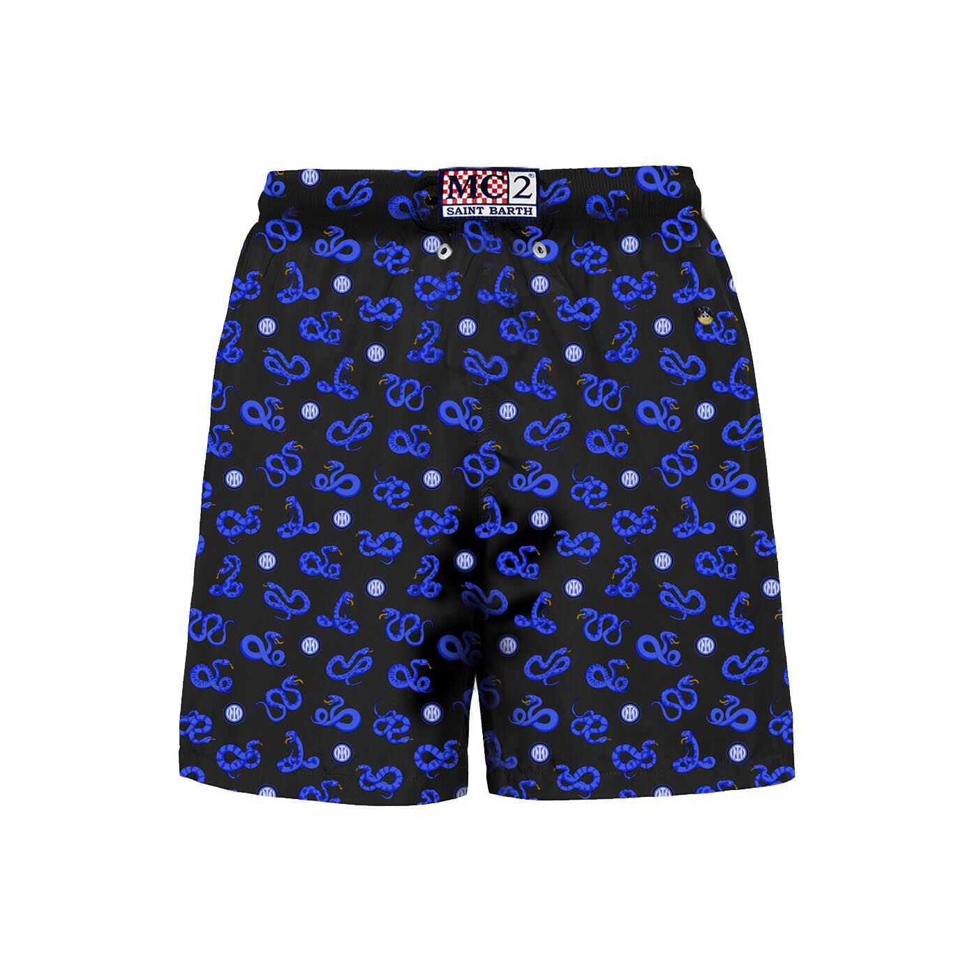 IM INTER X MC2 SAINT BARTH MINI BISCIONE PATTERN MEN'S TRUNKS