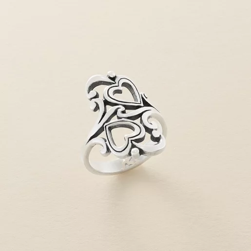 Swirls and Scrolls Hearts Ring
