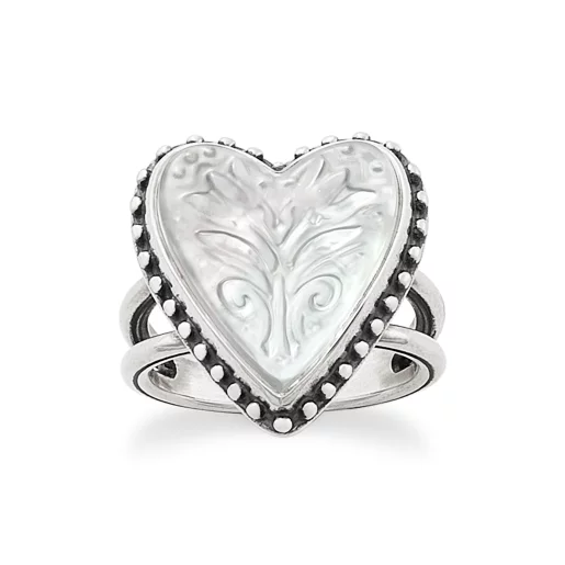 Sculpted Heart and Tulips Gemstone Ring