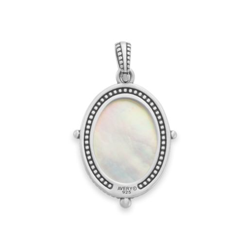 Sculpted Les Fleurs Cross Layered Gemstone Pendant