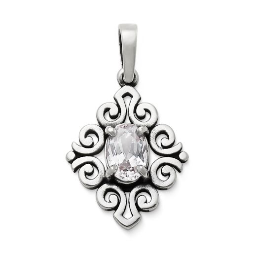 Scrolled Birthstone Pendant