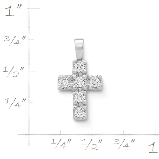 Petite Latin Cross Pendant with Diamonds