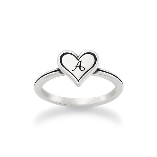 Delicate Heart Initial Ring