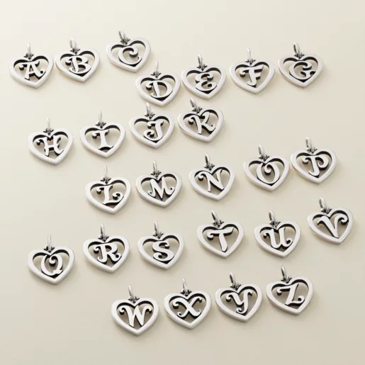 Heart Script Initial Charm