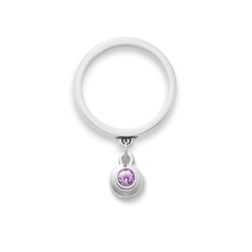 Avery Remembrance Birthstone Charm Dangle Ring