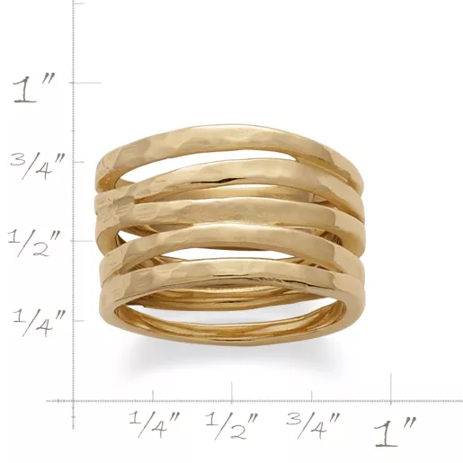 Stacked Hammered Ring