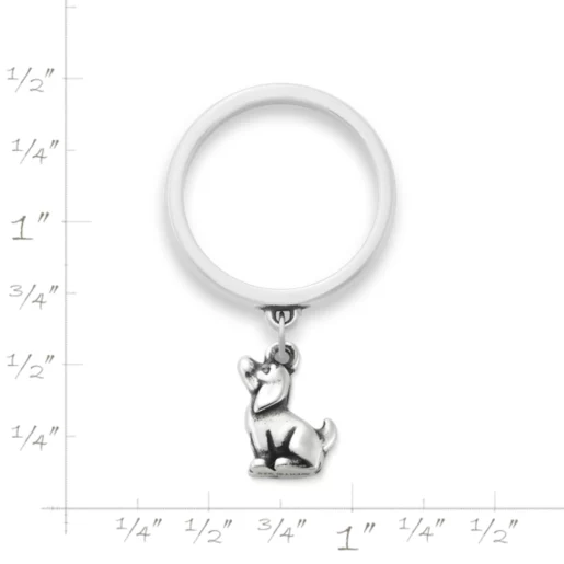Pint-Sized Puppy Charm Dangle Ring