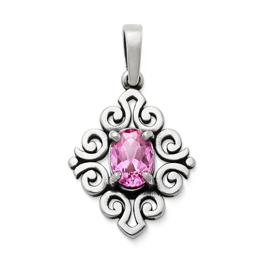 Scrolled Birthstone Pendant