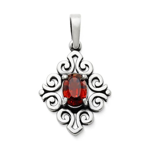 Scrolled Birthstone Pendant