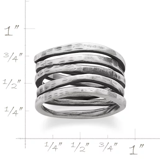 Stacked Hammered Ring