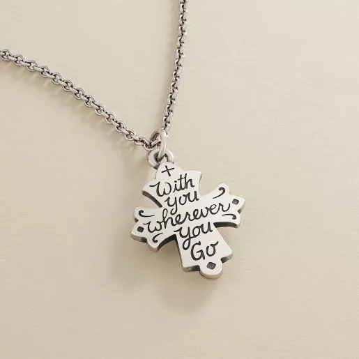 With You Wherever You Go Cross Charm