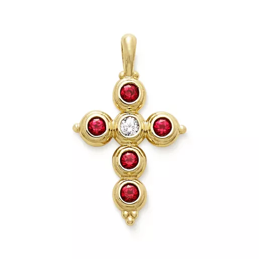 Antiquity Gemstone Cross Pendant