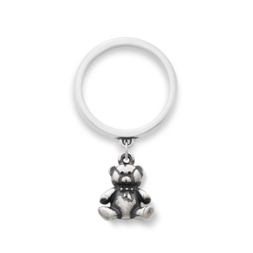 Stuffed Teddy Bear Charm Dangle Ring