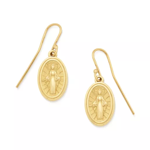 Virgin Mary Dangle Earrings