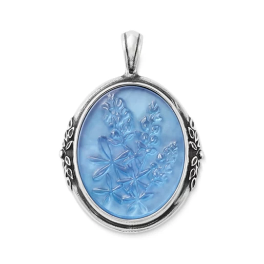 Sculpted Bluebonnet Layered Gemstone Pendant