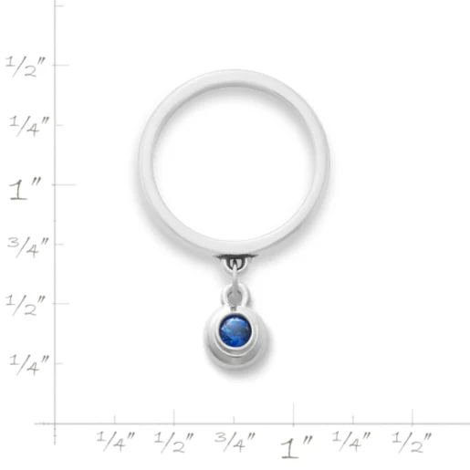 Avery Remembrance Birthstone Charm Dangle Ring