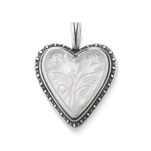 Sculpted Heart and Tulips Gemstone Pendant