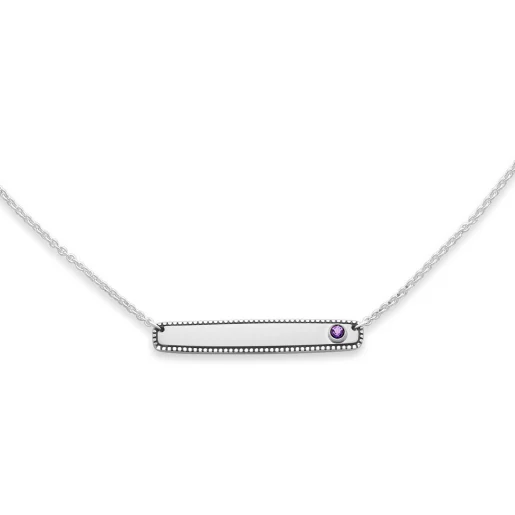 Engraveable Horizon Gemstone Necklace