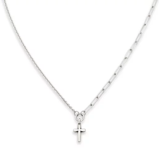 Paired Chains Cross Necklace