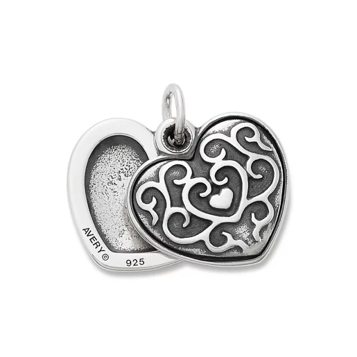 Ornate Heart Swivel Locket Charm