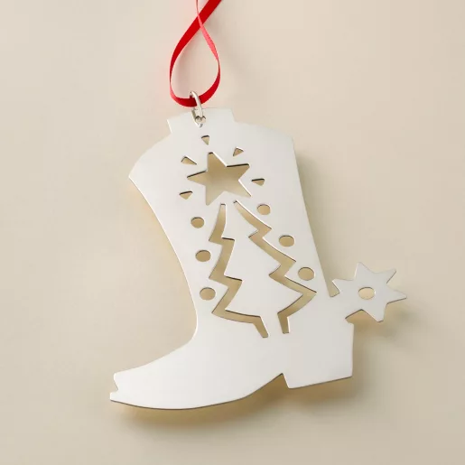 Western Boot Christmas Ornament