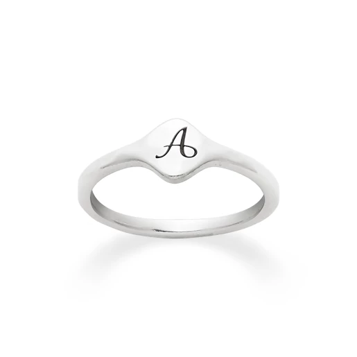 Petite Signet Initial Ring