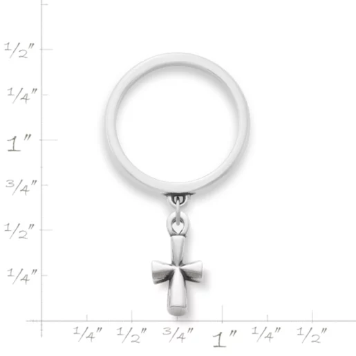 St. Teresa Cross Charm Dangle Ring