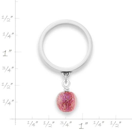 Mini Art Glass Bead Charm Dangle Ring