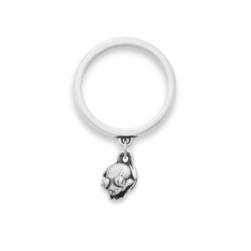 Tiny Frog Charm Dangle Ring
