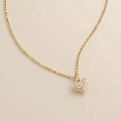 Delicate Pave Diamond Heart Pendant