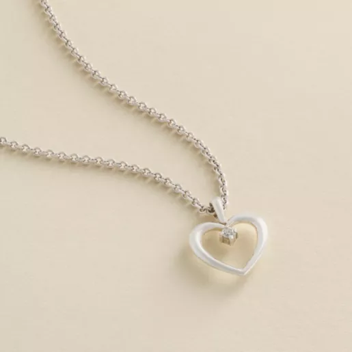 Heart with Diamond Pendant