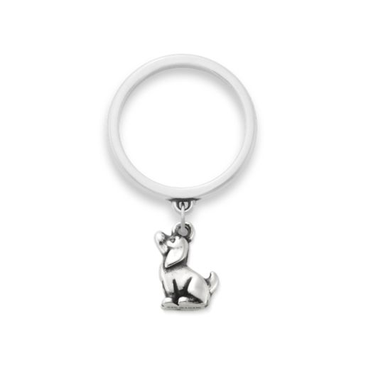 Pint-Sized Puppy Charm Dangle Ring