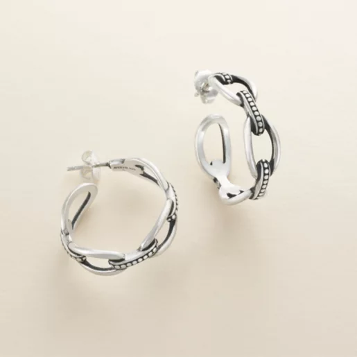 Beaded Connected Links Hoops