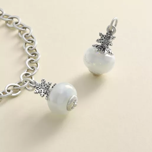 Snowflake Art Glass Charm