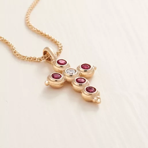 Antiquity Gemstone Cross Pendant