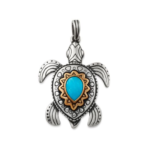 Sea Turtle Gemstone Pendant