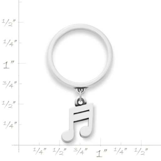 Two Note Charm Dangle Ring