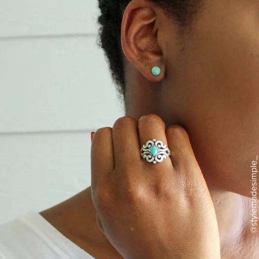 Round Gemstone Studs