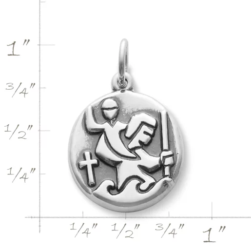Round St. Christopher Medal Charm