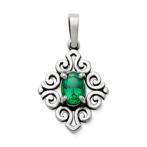 Scrolled Birthstone Pendant