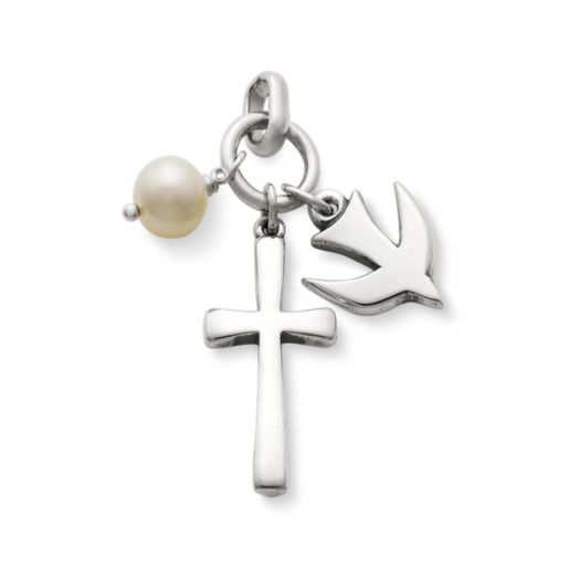 Faithful Spirit Cross Pendant with Cultured Pearl