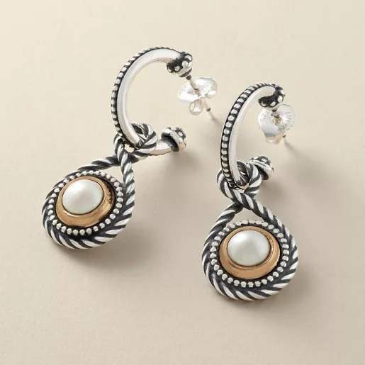 Marjan Gemstone Hoop Dangle Earrings